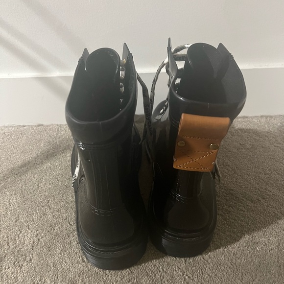 SOLD Chloe Rain Boots Combat Black Boots Size 38.5 Sold Out or $300+online - Picture 8 of 13